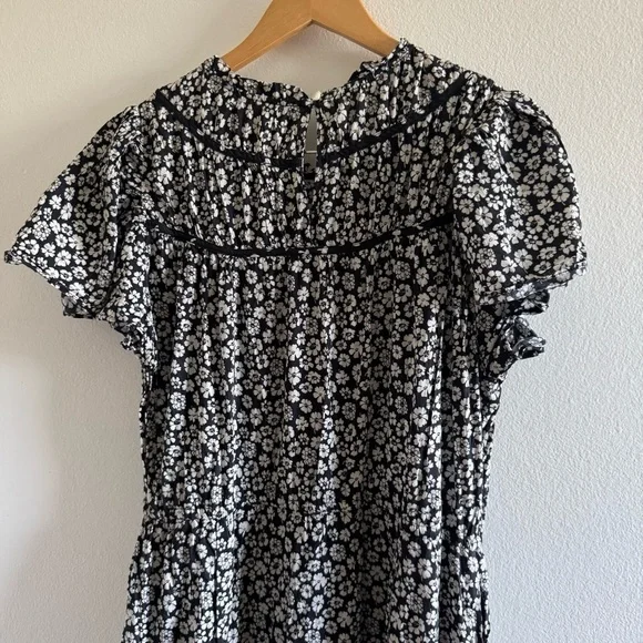 Trovata Nancy Ink Floral Midi Dress Large - Picture 9 of 10